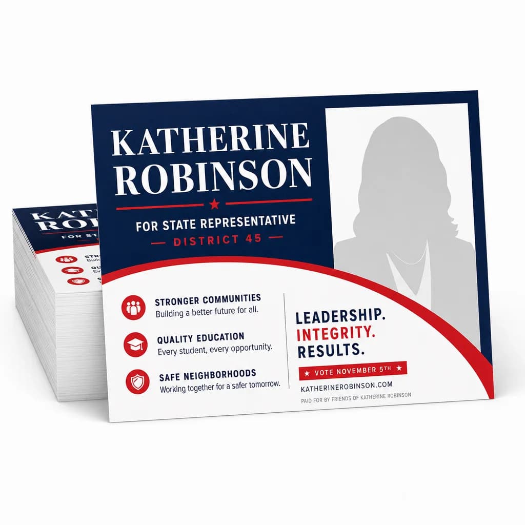 Postcard with coordinated campaign design